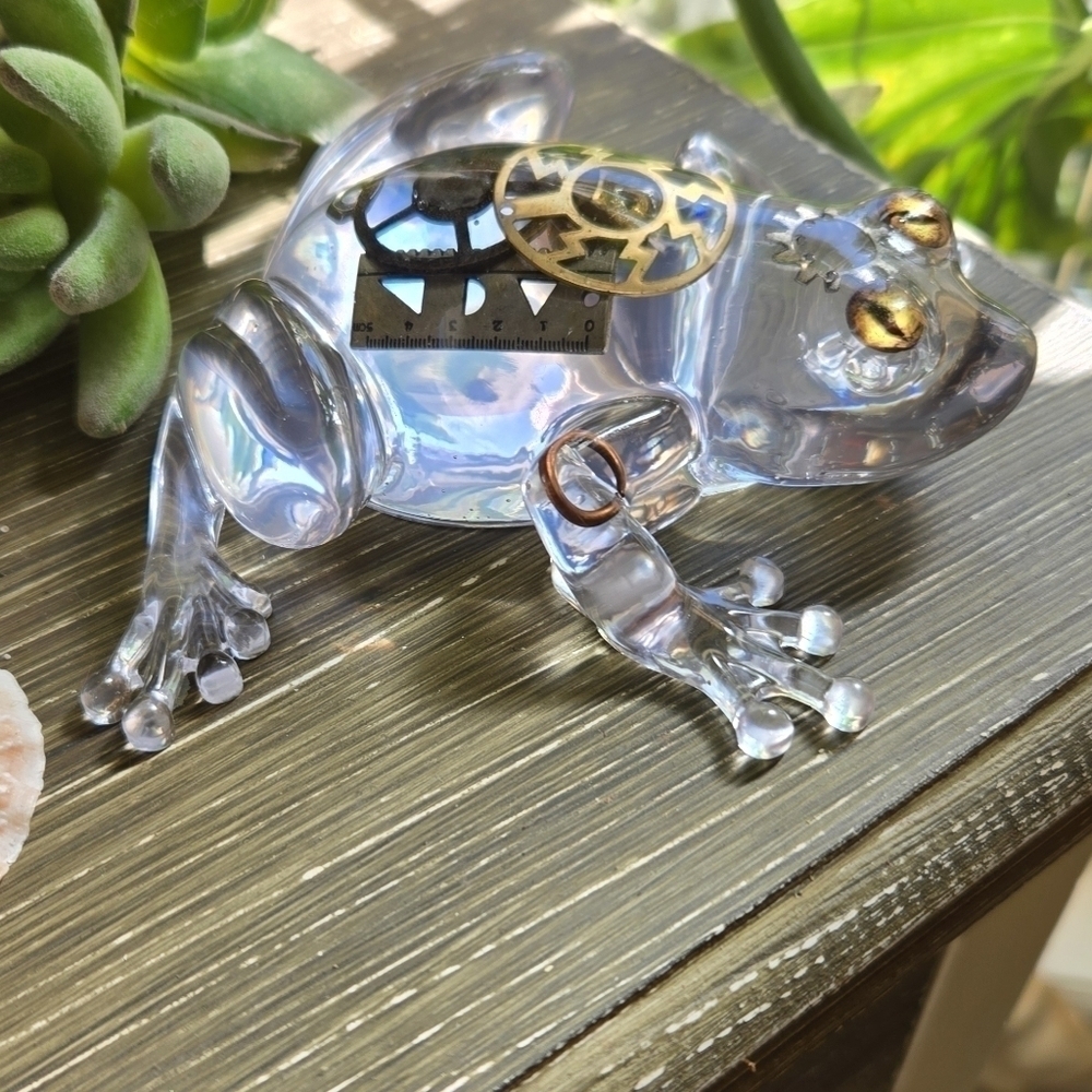 Hand Crafted Steampunk Lucky Frog !